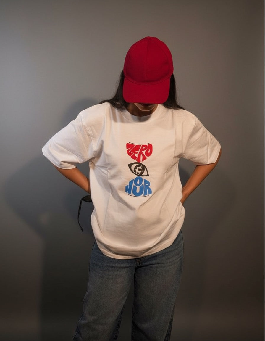 Zero Hour White Oversized T-Shirt