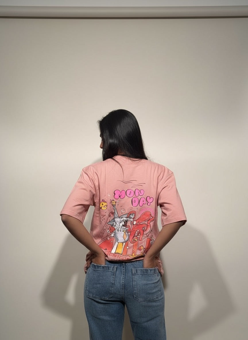 Zero Hour Peach Oversized T-Shirt