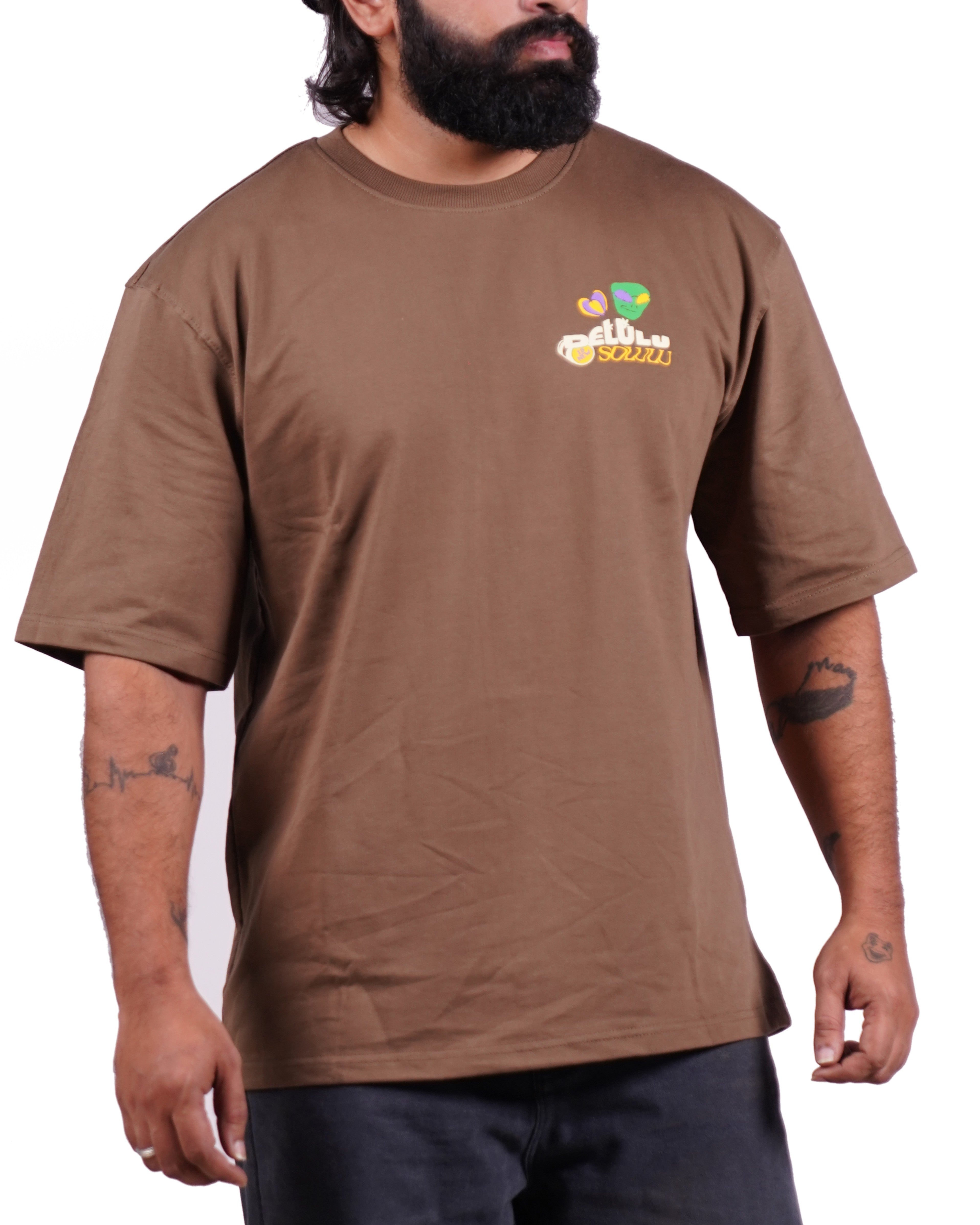 Zero Hour Brown Oversized T-Shirt