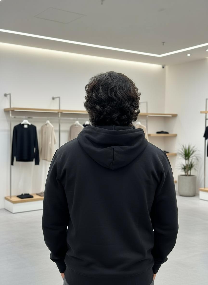 ZERO HOUR Black Hoodie Embroidery