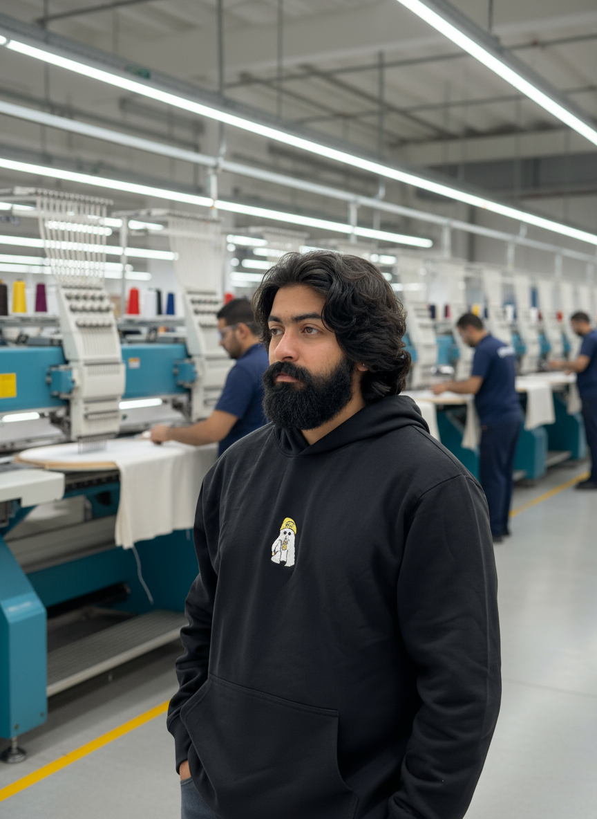 ZERO HOUR Black Hoodie Embroidery