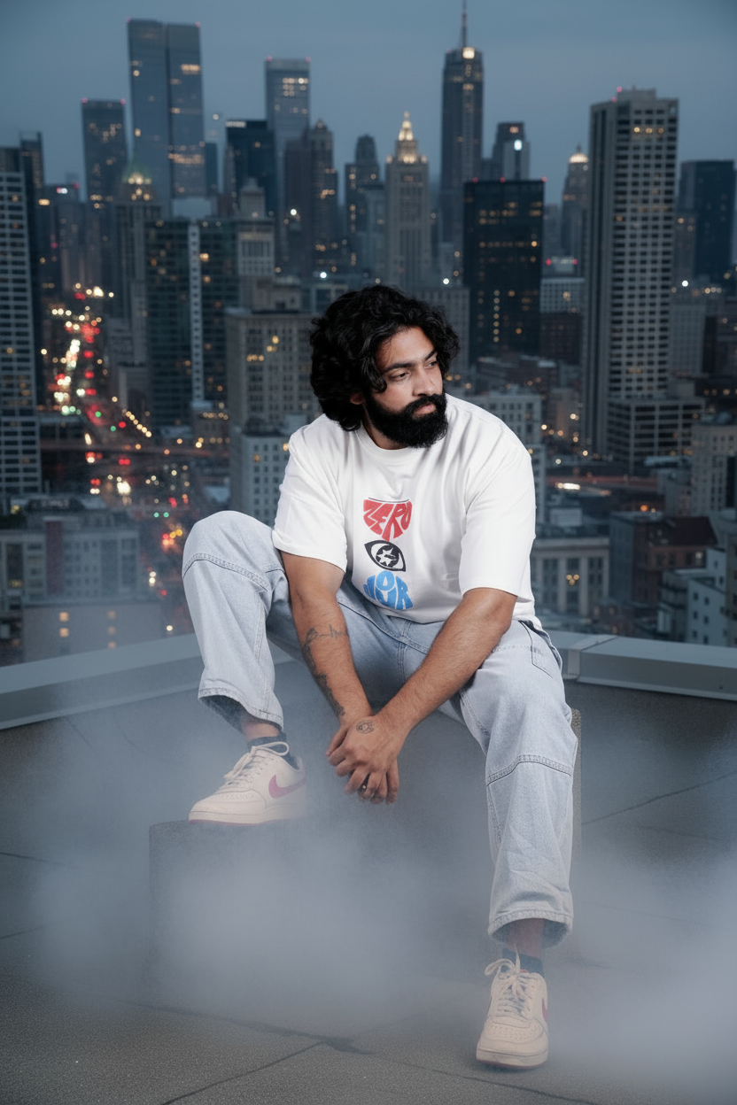 Zero Hour White Oversized T-Shirt